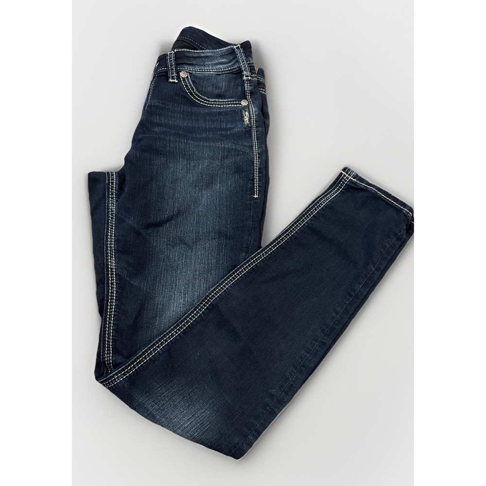 Silver Jeans Suki High Super Skinny Dark‎ Wash W26 L31 Stretch Y2K